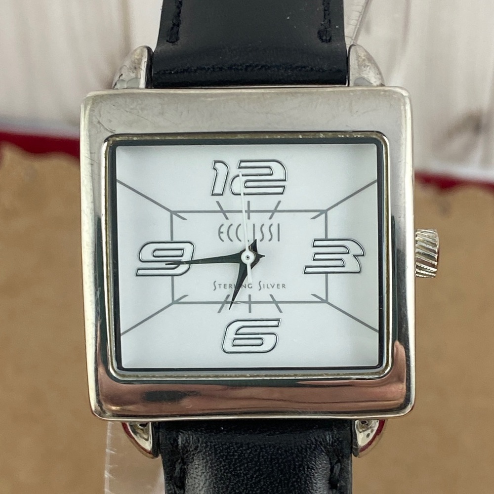 Ecclissi 925 Silver Watch with a White Enamel Watch Dial